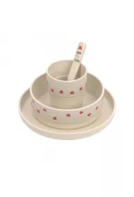 Komplet naczyń dla dzieci Happy Rascals Heart lavender