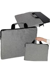 Torba na laptopa 15,6 cali na ramię teczka biznesowa damska męska szara