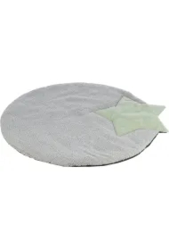 Junior mata z gwiazdką, dla szczeniąt/kociąt, szara/miętowa, plusz, 86 x 80 cm