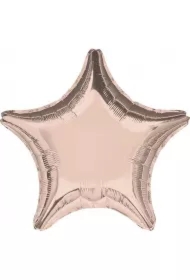 Balon foliowy metalik różowe złoto gwiazda
