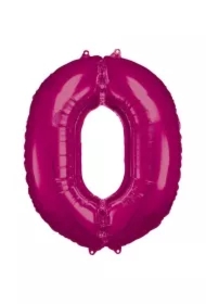 Balon foliowy cyfra 0 różowa