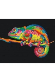 Malowanie po numerach - Tęczowy Kameleon