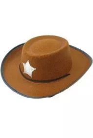 Ozdoba karnawałowa kapelusz kowboja z gwiazdą