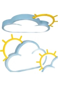 Lampa LED sufitowa plafon do pokoju dziecięcego ściemniana + pilot chmurka niebieska