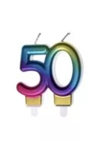 Świeczka urodzinowa 50 kolorowa