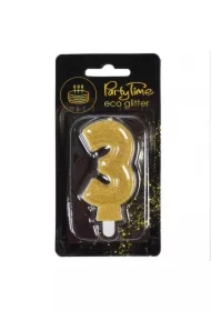 Świeczka 3 eko-brokat