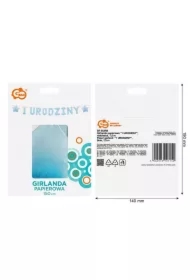 Girlanda papierowa 1 urodziny niebieska 1,8m