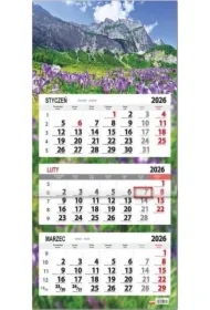 Kalendarz 2026 trójdzielny Krokusy