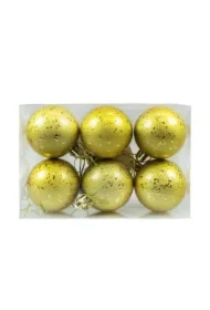 Bombki z efektem rosy złote 6 szt