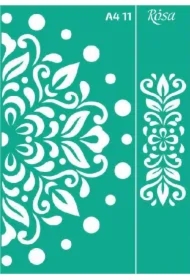 Szablon samoprzylepny wielokrotnego użytku ornamenty roślinne 21x29.7cm