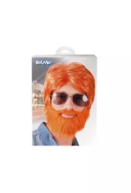 Peruka męska Dude, ruda z brodą