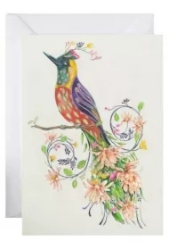 Karnet A162 B6 + koperta Rajski ptak na gałęzi