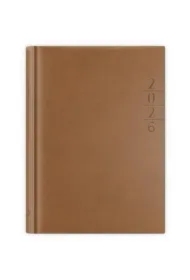 Kalendarz 2026 A5 dzienny Lux złocony brązowy