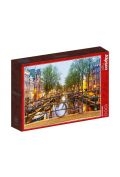 Фото - Пазли й мозаїки Puzzle 1000 Holandia-Amsterdam, Rower przy kanale