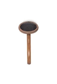 Szczotka pudlówka, dla zwierząt, drewno orzechowe, stal, wym. 7 x 15, 1cm