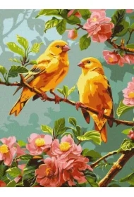 Malowanie po numerach - Wiosenne kanarki