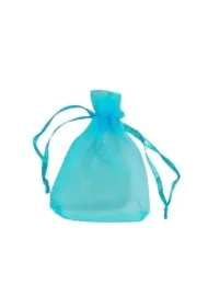 Woreczki organzowe turkusowe