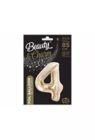 Balon foliowy B&C cyfra 4 szampański