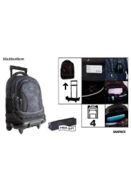 Plecak ze stelażem i kółkami 4 komory + piórnik