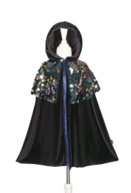 Peleryna z kapturem i cekinową narzutką kostium Bella 8-10 lat