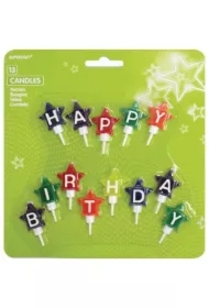Zestaw świeczek "happy birthday" kolorowe