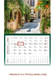 Kalendarz ścienny 2026 jednodzielny Toskania