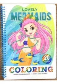 Kolorowanka A5 koło 20 kartek Urocze syrenki