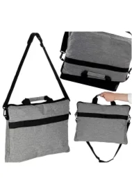 Torba na laptopa 15,6 cali na ramię z paskiem teczka biznesowa damska męska szara