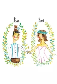 Karnet B6 HS Ślub para w owalach