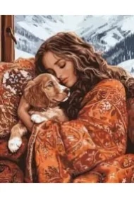 Malowania po numerach - Przytulanie zwierzaka