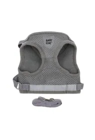 Zestaw, szelki+Smycz dla psa, szary, poliester, rozmiar XL, elementy odblaskowe