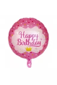 Balon foliowy Happy Birthday różowy