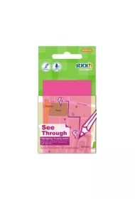 Notes samoprzylepny 51x76mm przezroczysty 50K róż