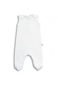 Retro, śpiochy z żabotem, białe, rozmiar 50