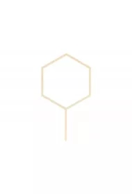 Topper drewniany Heksagon 24cm