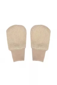 Rękawiczki niedrapki dla noworodków bawełniane beżowe Ciumbelle Ivory
