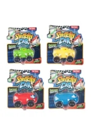 Samochód gniotek z plastikowymi kołami - 4 kolory