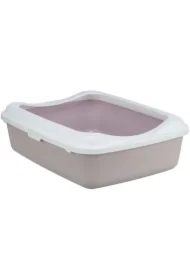 Classic, kuweta, dla kota, z ramką, liliowa/biała, 37 x 15 x 48 cm