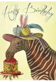 Karnet B6 z kopertą Urodziny Zebra w kapeluszu