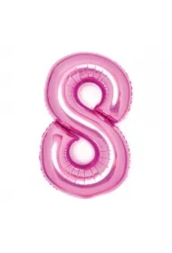 Balon foliowy cyfra 8 różowa