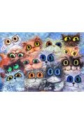 Zdjęcia - Rysowanie Diamentowa mozaika Koty kolorowe duże oczy 1007447