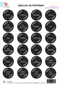 Naklejki na przyprawy czarne A4