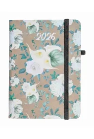 Kalendarz 2026 A6 tygodniowy Flamenco białe kwiaty
