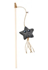 Wędka dla kota z szarą gwiazdką, 9 x 40cm