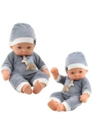 Lalka bobas w szarej piżamce