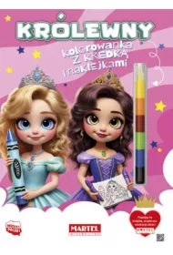 Królewny. Kolorowanka z kredką i naklejkami