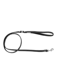 Smycz skórzana dla psa, czarny/czarny, XS-S, 12mm/120cm