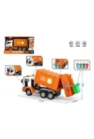 Auto śmieciarka pomarańczowa 1:10 światło dźwięk