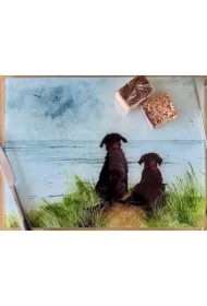 Szklana deska ozdobna Psy na wydmach