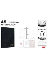 Kalendarz 2026 A5 dzienny czarny